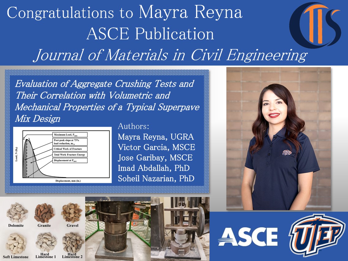 Congratulations to Mayra Reyna                ASCE Publication      Journal of Materials in Civil Engineering