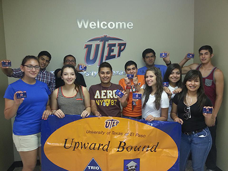 Upward-Bound Students Holding an Upward Bound Sign