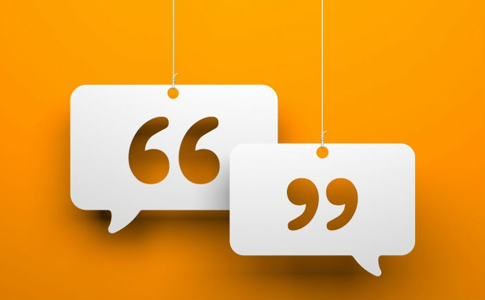 Chat bubbles with quotation marks, symbolizing a conversation | UTEP Connect | Being bilingual can set you apart in any career field
