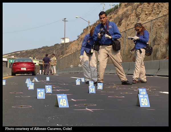 Crime scene investigation. Photo courtesy of Alfonso Caraveo, Colfe.