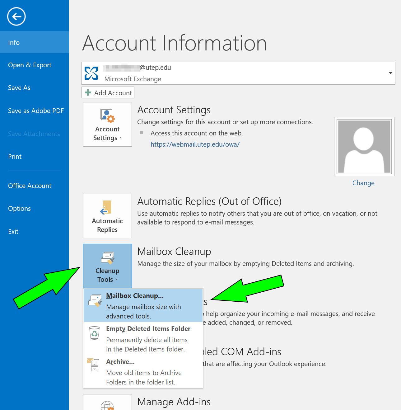 Checking The Size Of Your Mailbox In Outlook