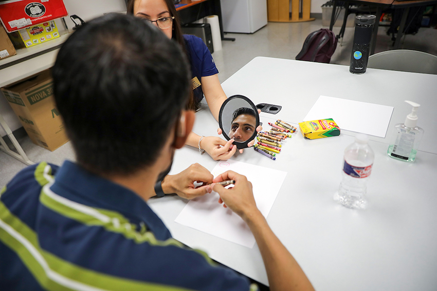A summer speech therapy clinic run by students and faculty members from UTEP’s Speech, Language and Hearing Clinic will end its inaugural run this week after helping nearly 100 members of the community at no cost. Photo by JR Hernandez / UTEP Marketing and Communications 