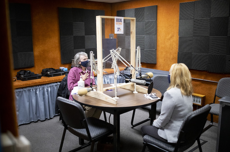 A $2 million gift to The University of Texas at El Paso will be used to support KTEP-FM (88.5) and provide scholarships to dozens of undergraduate students every year.  The funds will be split evenly between academic scholarships and the radio station, which is an NPR affiliate housed in the University’s Cotton Memorial Building.  Photo: UTEP Marketing and Communications 