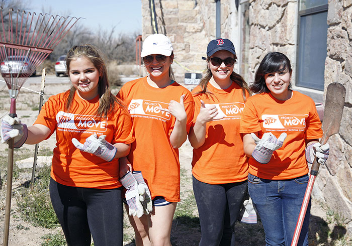 Project MOVE, The University of Texas at El Paso's annual day of community service, won't take place this year. The event was originally scheduled for Saturday, April 24, but University volunteers can still make a difference in their communities in spite of the coronavirus. Photo: UTEP Communications (2019 archive photo) 
