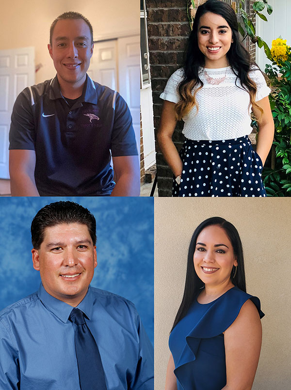 The University of Texas at El Paso's College of Education recently announced its recipients of this year's mentor or novice teachers of the year honors. They are, clockwise from top left, Miguel Saldana, Cynthia Rangel, Brenda Aguirre and Adrian Flores. Photos: Courtesy 