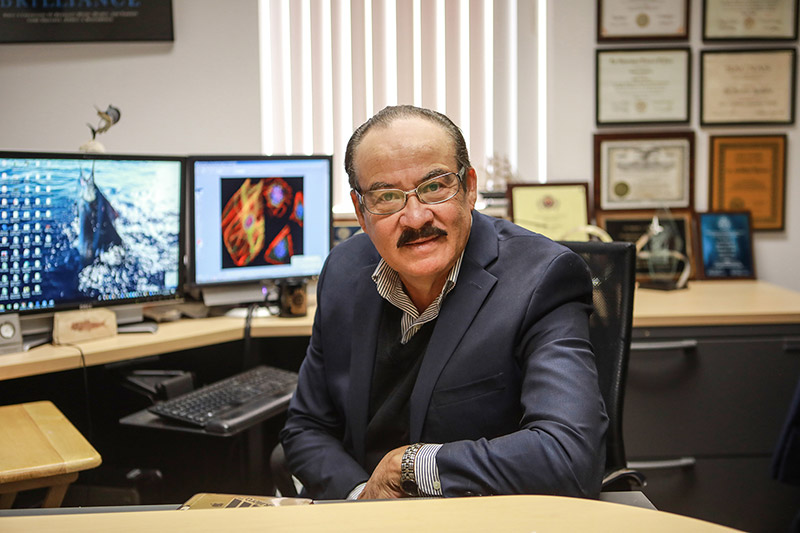 Renato Aguilera, Ph.D., professor of biological sciences at The University of Texas at El Paso, has been named the recipient of the 2019 Distinguished Scientist Award from the Society for Advancement of Chicanos/Hispanics and Native Americans in Science (SACNAS). Photo: Ivan Pierre Aguirre / UTEP Communications 